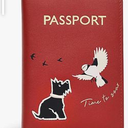 Radley London - Heritage Dog Passport Cover Travel (Actual Cover Is In Light Pink (not Red) Essentials for Women Card and Passport Auto Theft Wallet