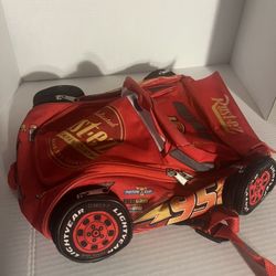 Lightning Mcqueen Cars Shaped Disney Backpack Zipper Wheels Excellent Condition