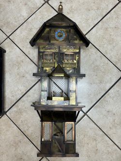 Large, good condition, mid century signed Curtis Jere, solid metal Parisian house wall sculpture