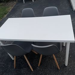 Dining Table With Four Chairs Set