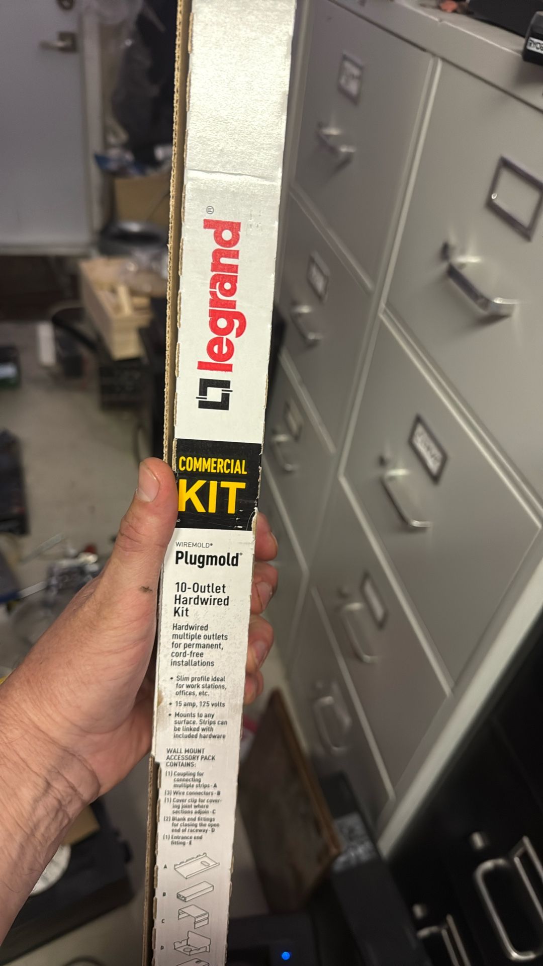 Hardwired Power Strip, Wiremold Plugmold 5 ft. 10-Outlet