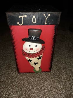 Very cute country snowman decorative box