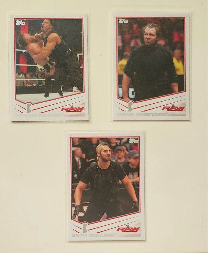 2013 Topps WWE The Shield Rookie Cards Bundle Rollins, Ambrose, Reigns