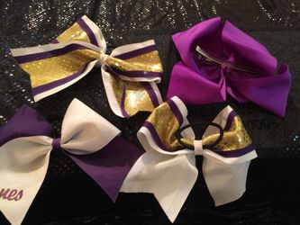 Purple and Gold Hair Bows