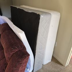 Full size bed with nice mattress topper and frame