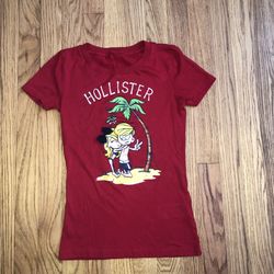 Kids size SMALL/MEDIUM red Hollister shirt with a 3D bow. Super cute! Has a couple tiny spots they’re not noticeable. See pics