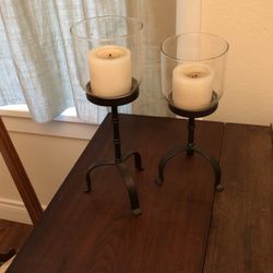 2 wrought Candle Holders.