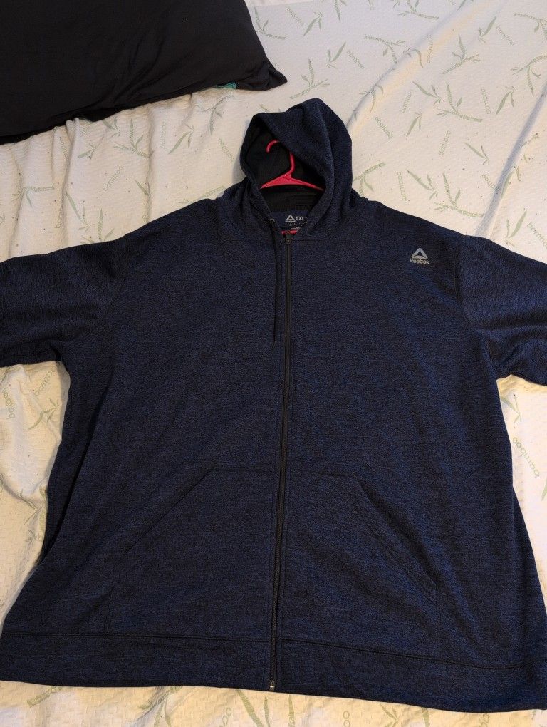 Reebok 5xl Blue Zipper Hoodie 