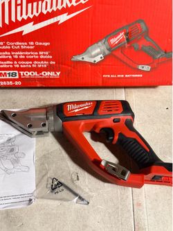 Milwaukee TOOL ONLY  M18 18-Volt Lithium-lon Cordless 18-Gauge Double Cut Metal Shear NEW $225