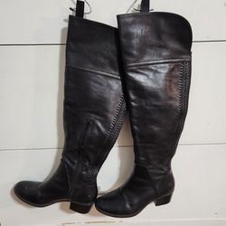 Vince Camuto  Knee High Leather Studded Riding Boots 