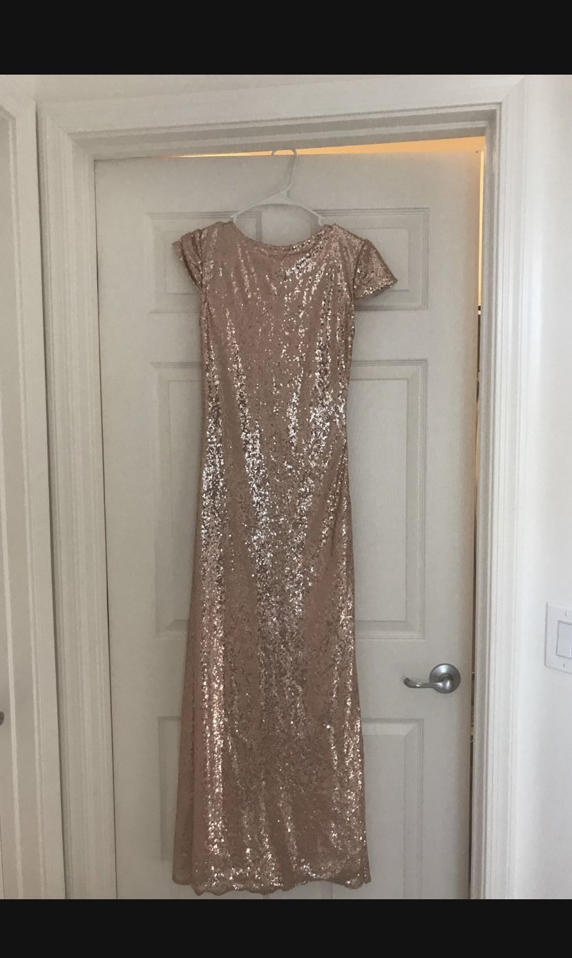 Rose gold Sequence Bridesmaid Dress