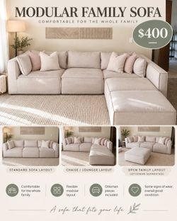 Modular Sectional Sofa with Ottoman