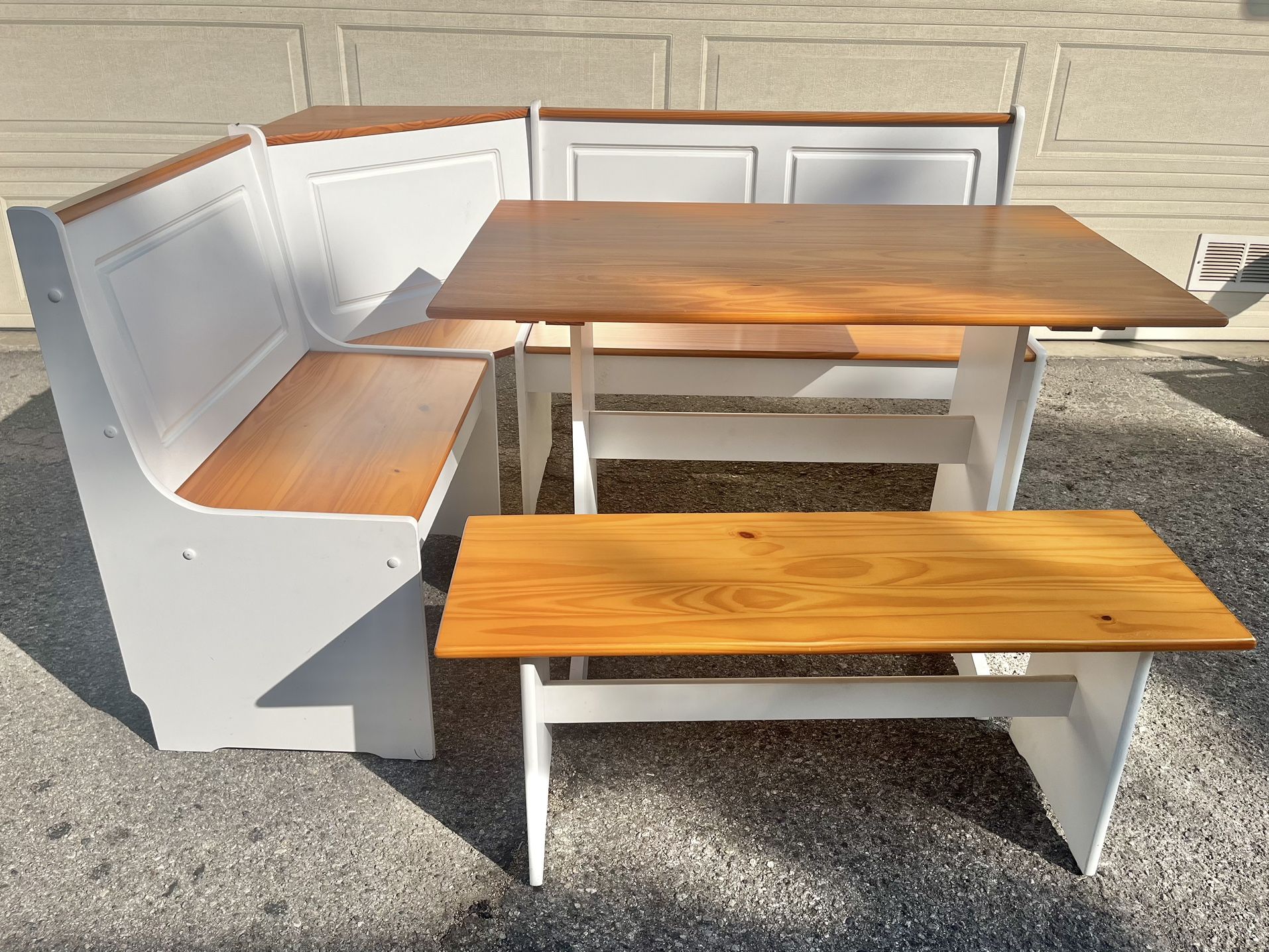 Breakfast Nook Dining Table Set with Bench & Storage