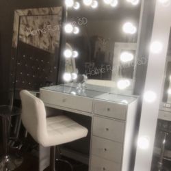 Vanity Set Hollywood Mirror LED Lights Makeup Table✨NEW