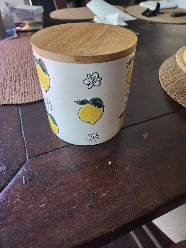 Cute Vintage Lemon Canister