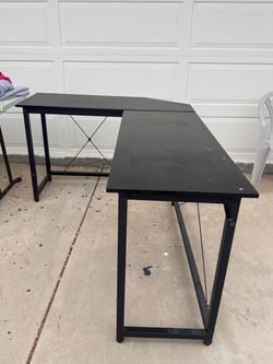 Black L-Shaped Computer Desk