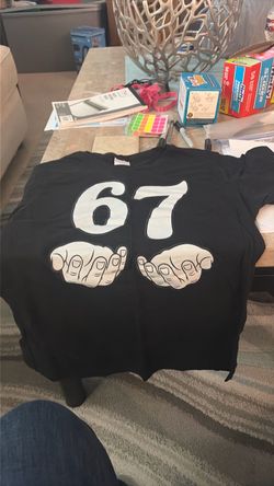 New! Black Graphic T-Shirt Number 67 size M (ladies)