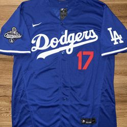 Los Angeles Dodgers 2025 World Series Champions Jersey Stitched Blue  Ohtani