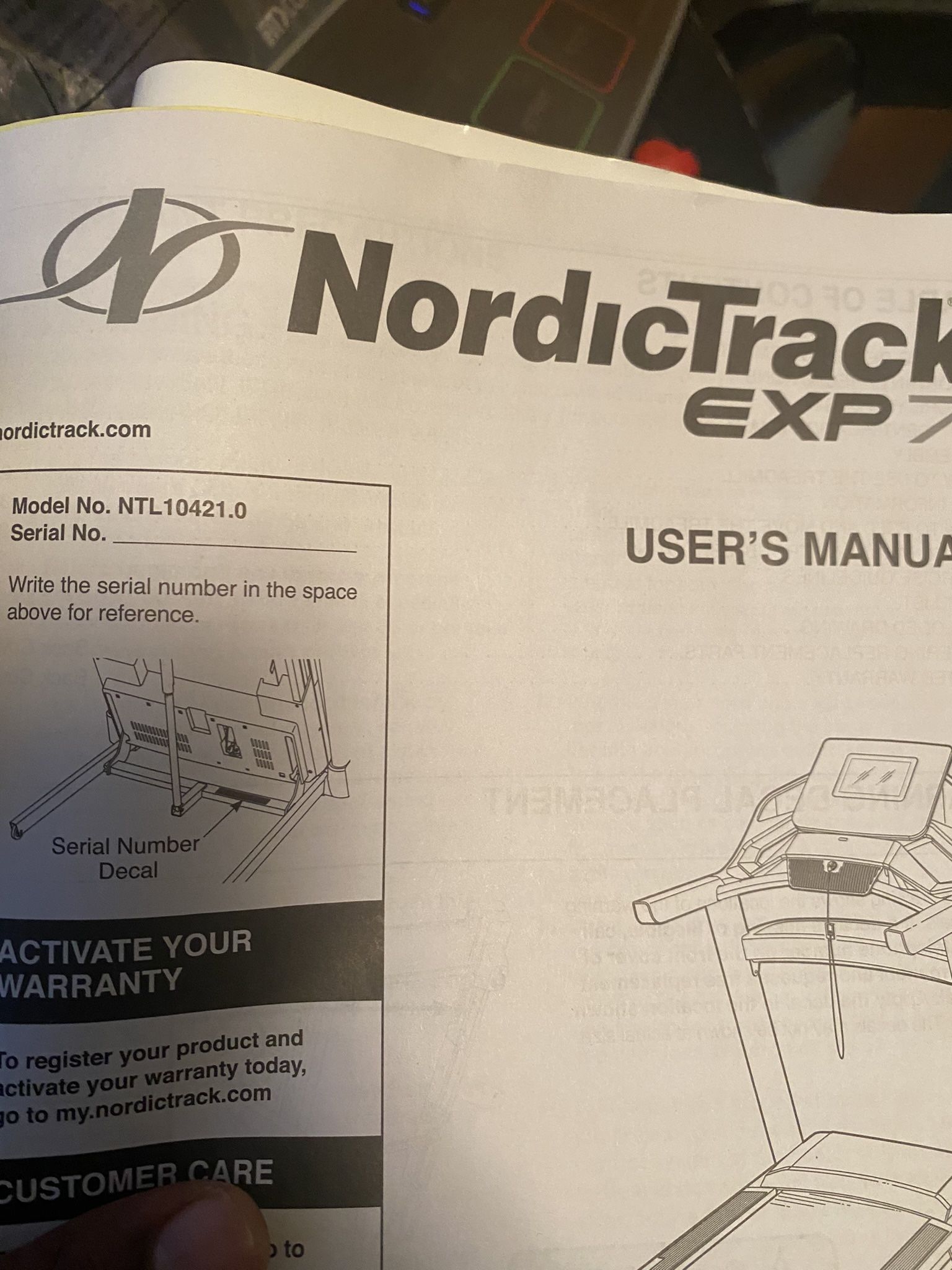 Treadmill Nordic EXP Like New Barely Used