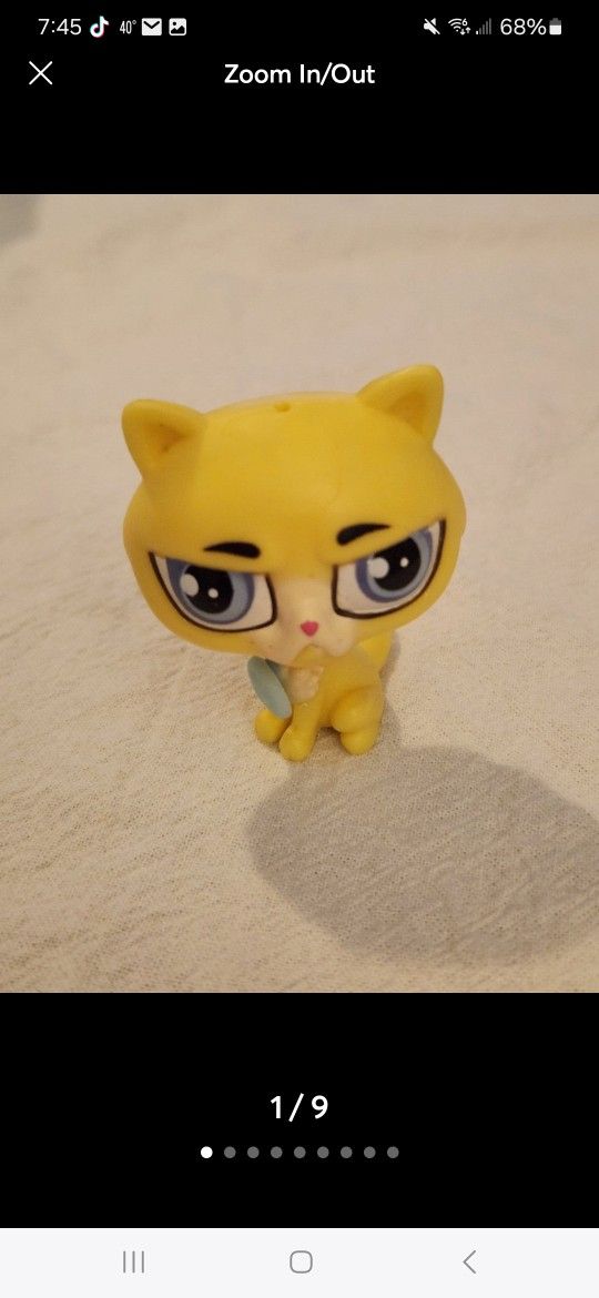 LPS Cat Kitty Kitten Gunther Moody Yellow. No #. Pawsabilities Fortune Cookie Surprise. Style with Deco Bits. Adorable Littlest Pet Shop figurine.