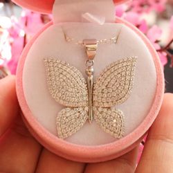 collar de mariposa plata 925 