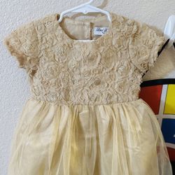 Golden Sparkly Dress Size 2T