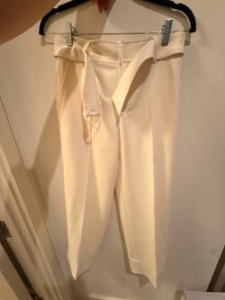 Wide-leg trousers w belt size 0 – ivory