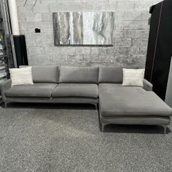 Gray Velvet Sectional 
