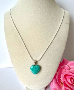 Sterling Silver Turquoise Heart Necklace