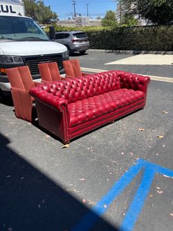 Vintage Chesterfield Oxblood Red TuftedLeather