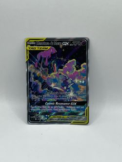 Non TCG Pokemon Mewtwo & Mew Gx Tag Team Fan Art Card