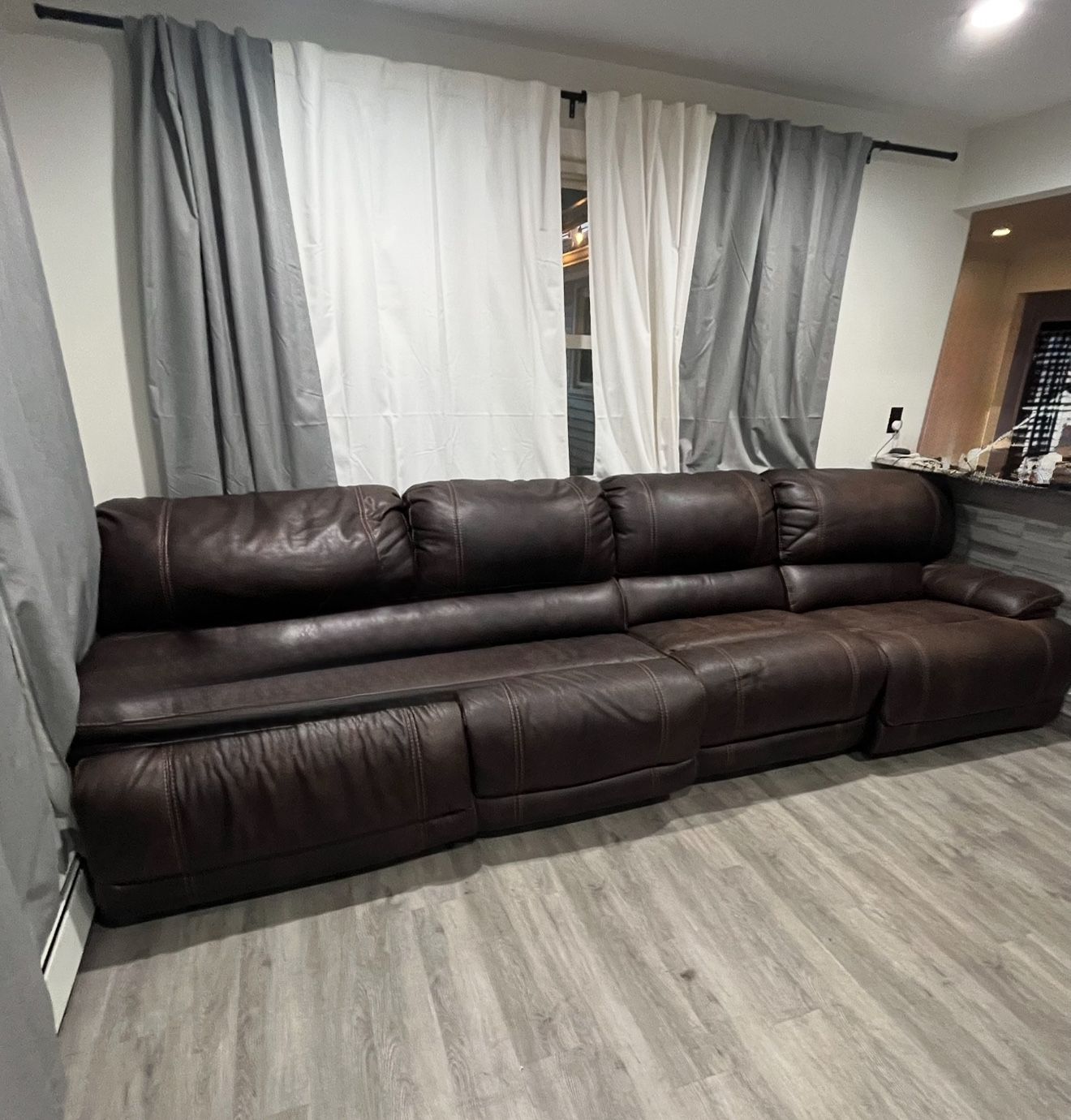 BOBS Brown Leather Couch