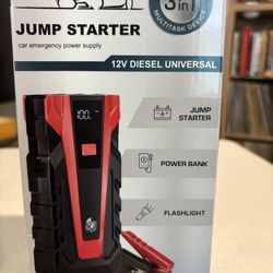 3000A Car Battery Jump Starter,12V Jump Starter Battery Pack New Open Box 