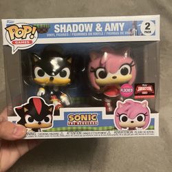 Shadow & Amy Funko Pop Flocked Target Con 2024