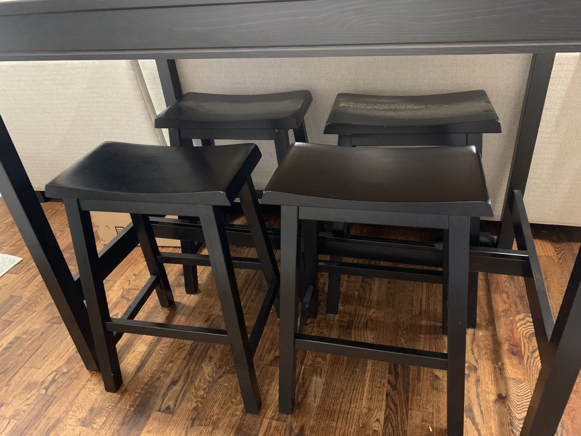 4 Counter Height Black Wood Stool/Chair $100 OBO