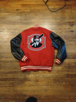 Large Mudville Nine 9 Varsity Letterman Jacket Vintage Delong Throwback Ports Milb Sportswear 
