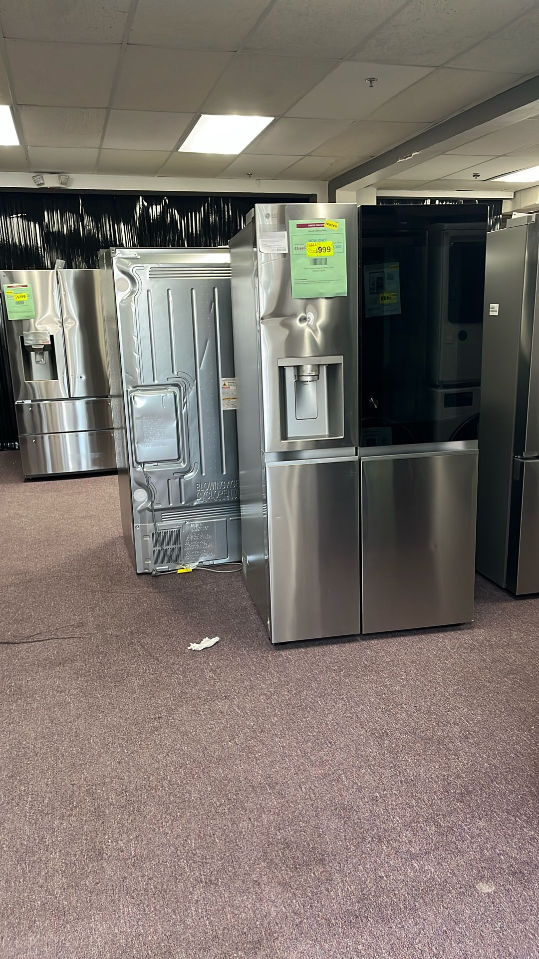 Refrigerator Side By Side Stainless Steel 36” New Open Box 