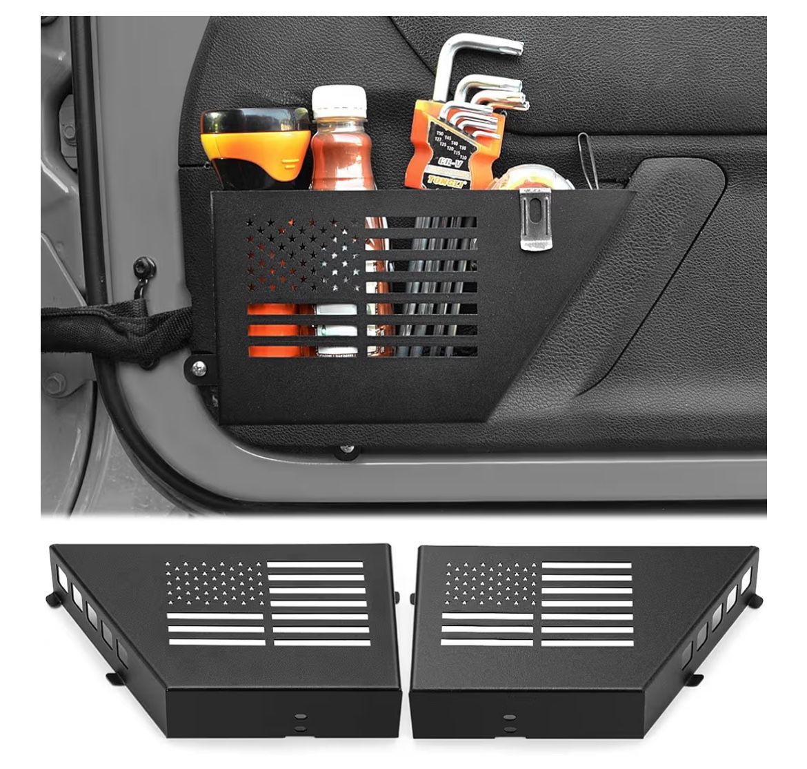 Jeep Wrangler Metal Front Door Pocket Storage Box