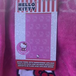 Hello Kitty Beach Towel With Embroidered Appliqué