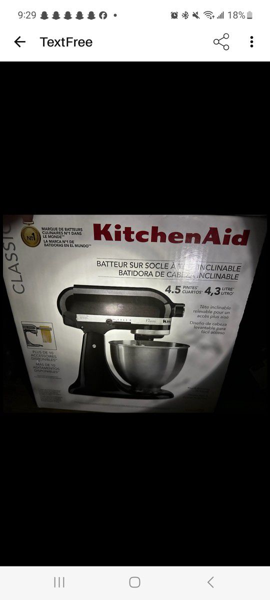 Kitchen Aid Mixer Brand New 4.5 Quart 