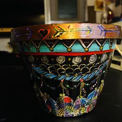 Hand painted flower pots