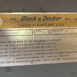 Black And Decker Radial Arm Saw