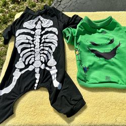 Skeleton Pjs And Oogie Boogie Shirt Worn By Chihuahuas