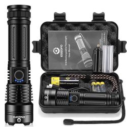 Brandnew  Flashlights High Lumens 10000 Rechargeable, Super Bright Handheld LED Flash Light, Powerful Emergency Linternas, Waterproof, Long Lasting, f