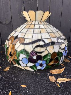 Vintage Antique Handmade Stained Glass Light