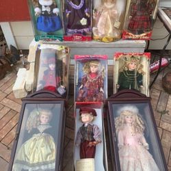 10x Antique Dolls 