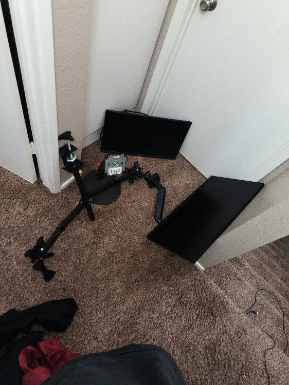 Asus And Acer Monitors With Desk Arms