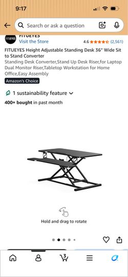 Standing Desk Converter,Stand Up Desk Riser,for Laptop Dual Monitor Riser,Tabletop Workstation for Home Office