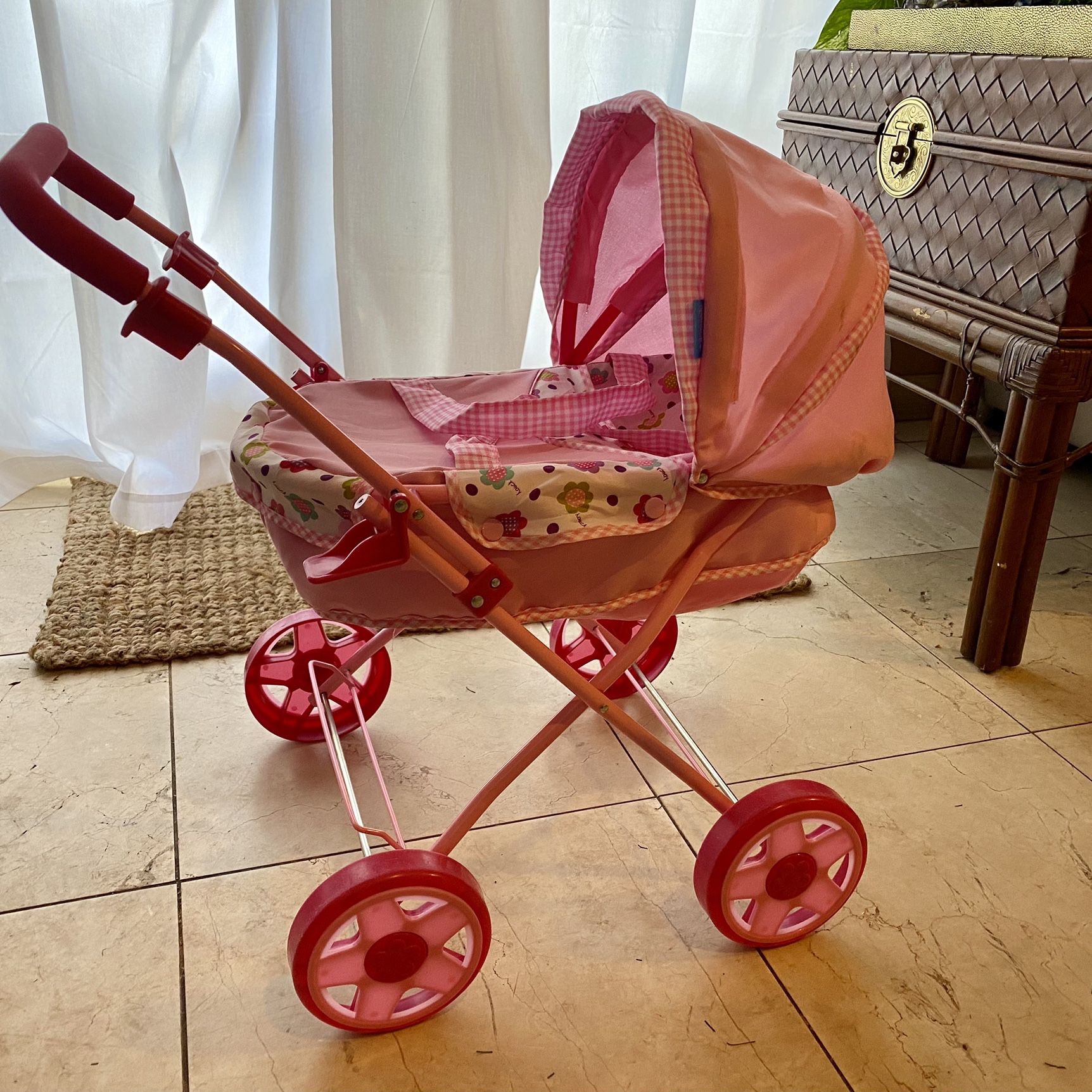 Hauck Girl’s Pink Baby Doll Pram Stroller Toy