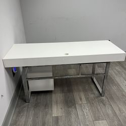 White Desk With Storage